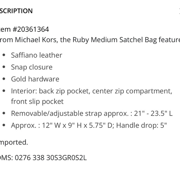 NWT Michael Kors Ruby light cream satchel - Picture 14 of 14